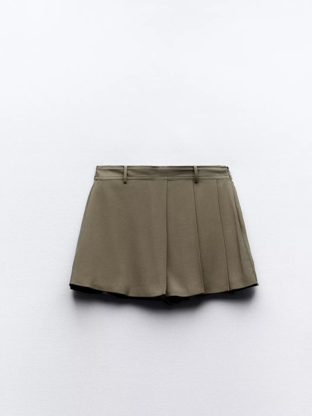 Zara Olive Pleated Women's Skort